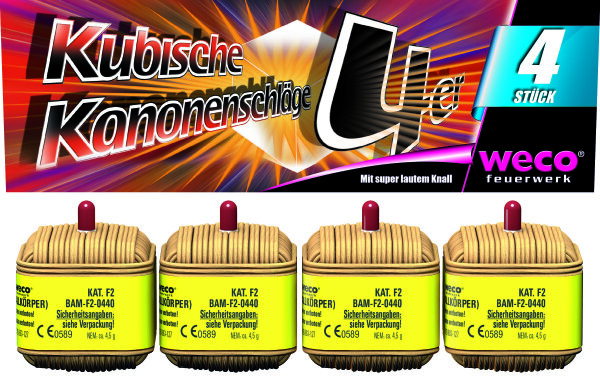 Kubische  Kanonenschl&auml;ge 4er